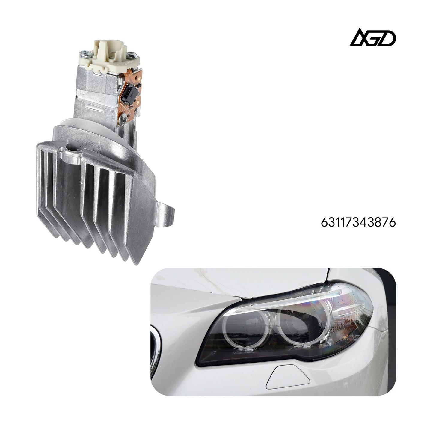 Yellow Angel Eye DRL LED Boards For 2014-2017 BMW 5 Series F10 F11 F18 LCI Headlights 63117343876