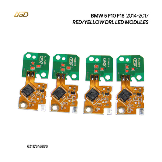 Yellow Angel Eye DRL LED Boards For 2014-2017 BMW 5 Series F10 F11 F18 LCI Headlights 63117343876
