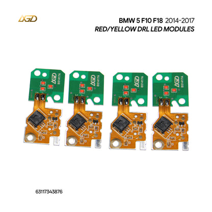Yellow Angel Eye DRL LED Boards For 2014-2017 BMW 5 Series F10 F11 F18 LCI Headlights 63117343876